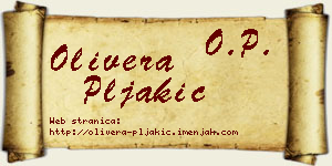 Olivera Pljakić vizit kartica